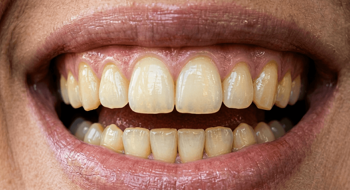 Before yellow teeth